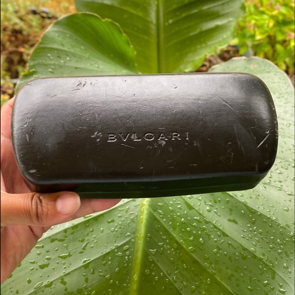 Bulgari Case for Sunglasses Black Outside Cream Inside